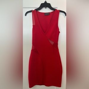 ASTR The Label Cut Out Red Cocktail Dress
